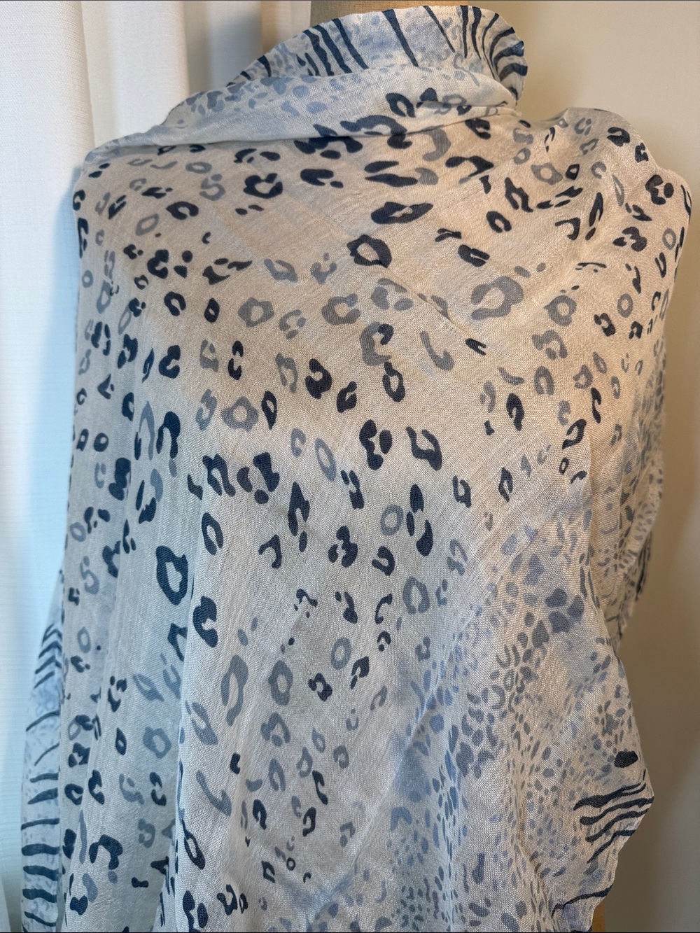 NWT  New York and company lightweight scarf.  Slate blue on white.